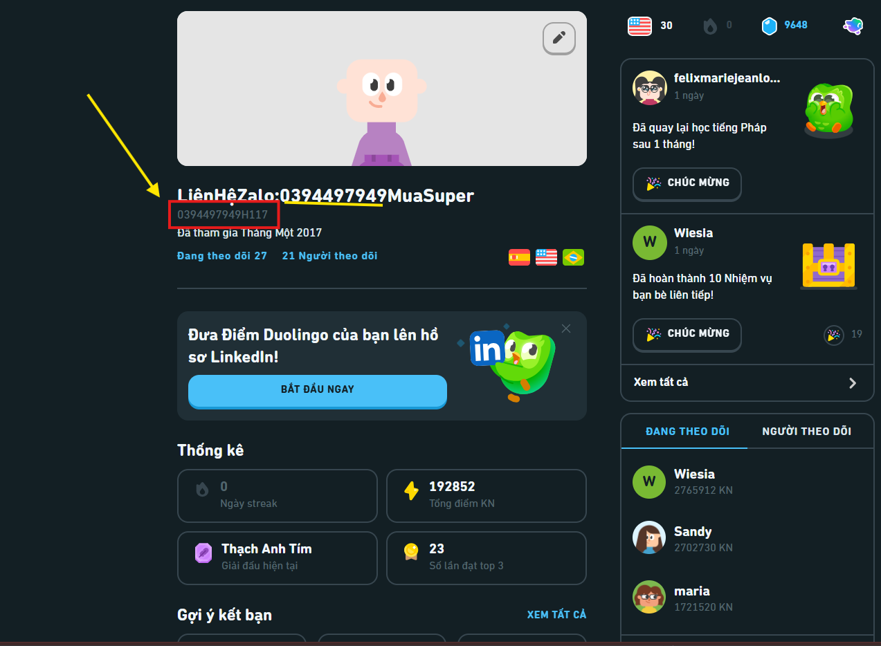 Hướng dẫn tìm Username